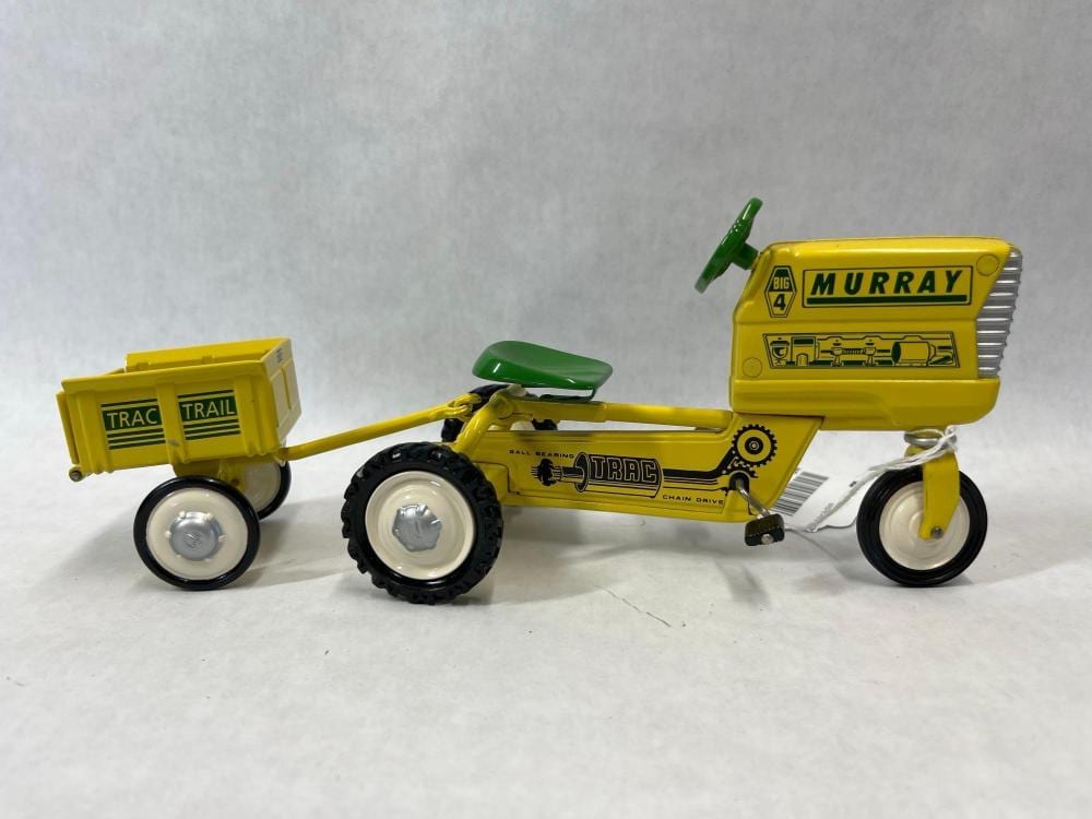 Hallmark 1961 Murray Pedal Tractor w/ Trailer sold by Atlee Raber Auctioneer, lot 144 — auction record photograph
