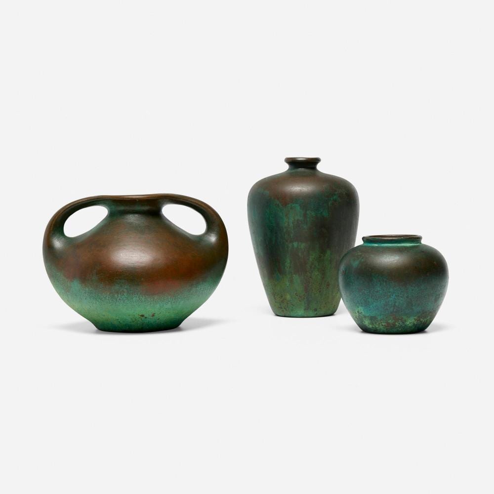 Charles Walter Clewell comparable auction result: charles walter clewell collection of three vases