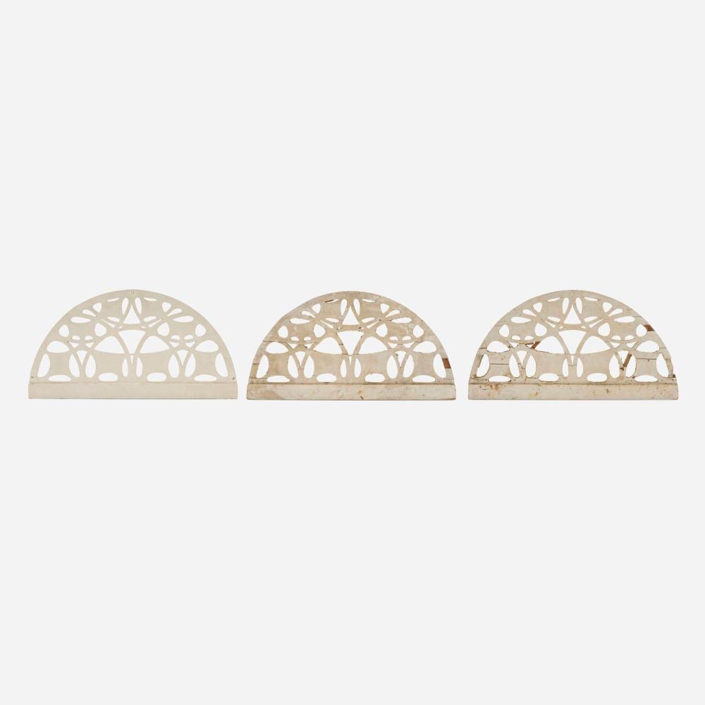 Charles Rohlfs comparable auction result: charles rohlfs lunettes for the charles rohlfs residence buffalo new york set of three