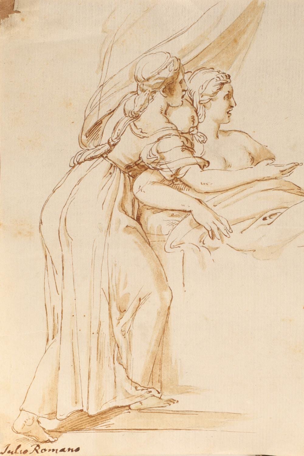 Giulio Romano comparable auction result: giulio romano italian 1499 1546 pen and ink with wash young woman in bed