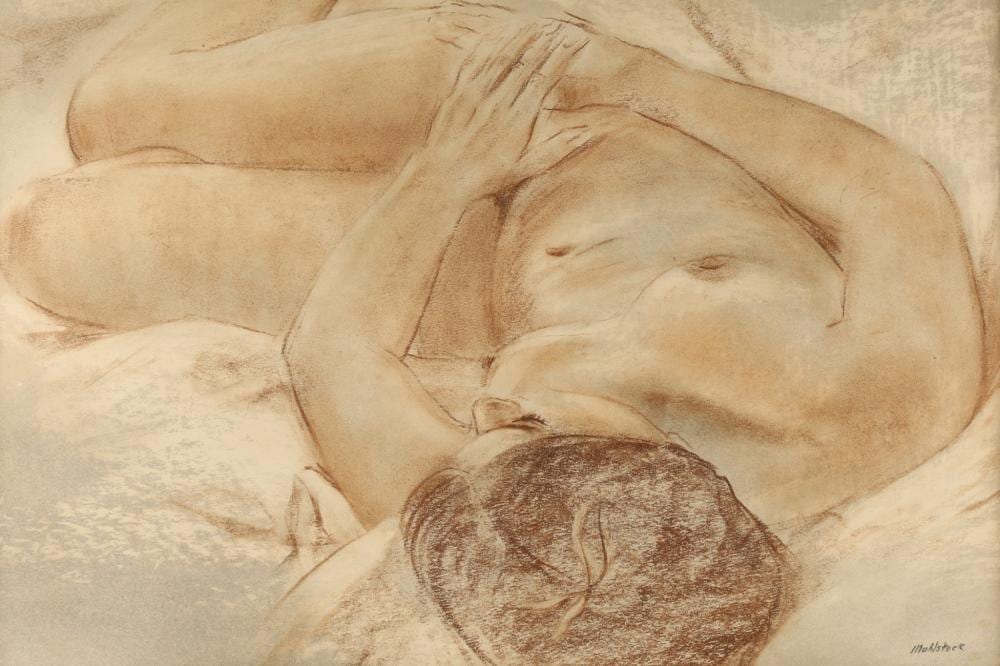 Louis Muhlstock comparable auction result: louis muhlstock canadian 1904 2001 pastel on paper reclining female nude