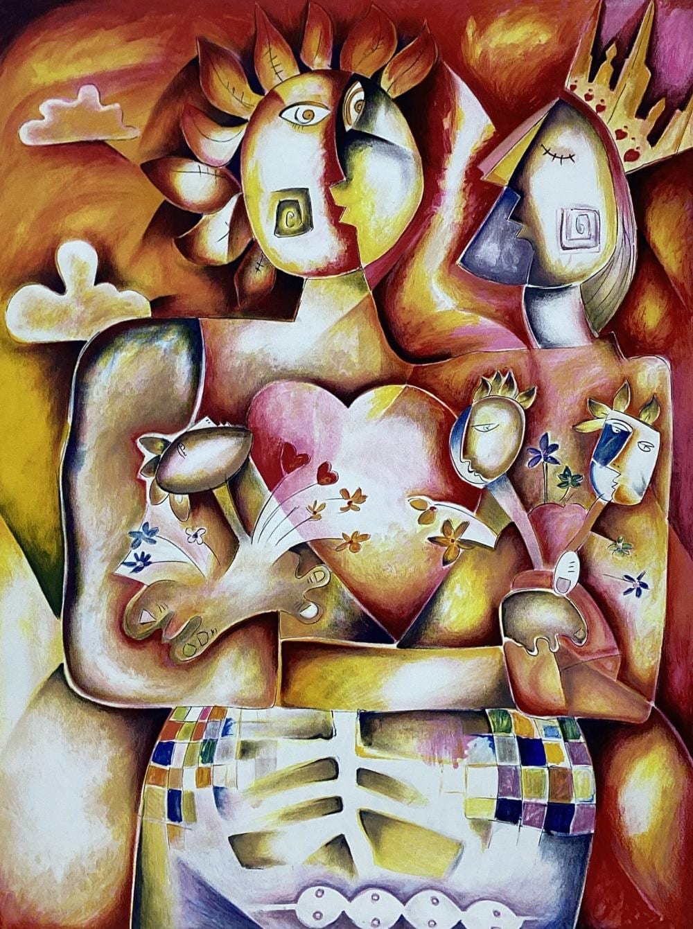 Alexandra Nechita comparable auction result: alexandra nechita signed numbered abstract portrait lithograph