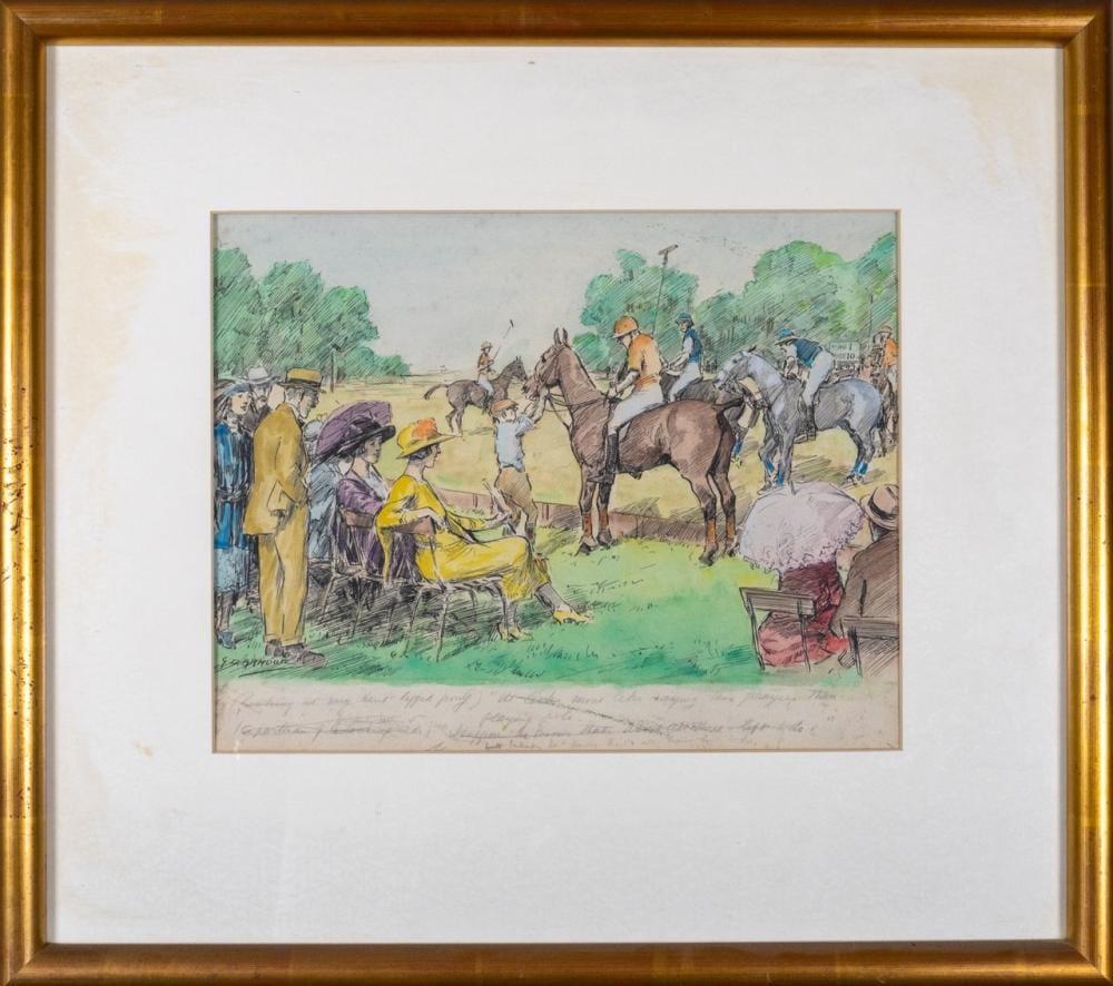 George Denholm Armour comparable auction result: george denholm armour british 1864 1949 two polo cartoons