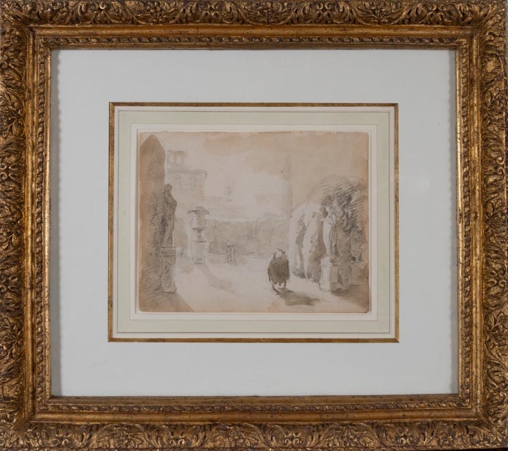 Hubert Robert comparable auction result: hubert robert french 1733 1808 figures in the grounds of a villa possibly villa medici