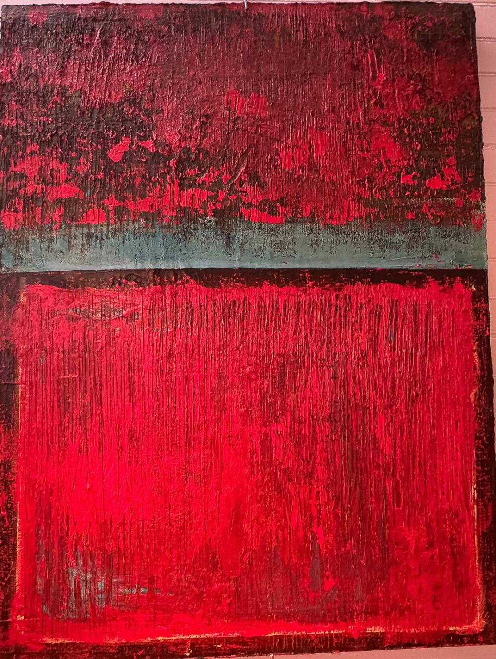 Ray Nolin comparable auction result: ray nolin lenten mixed media w cut paper 12 x 14
