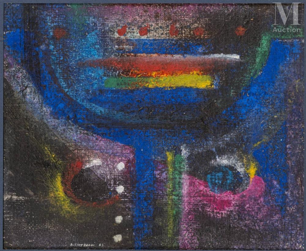 Ahmed Cherkaoui comparable auction result: ahmed cherkaoui beja d 1934 casablanca 1967 untitled 1965