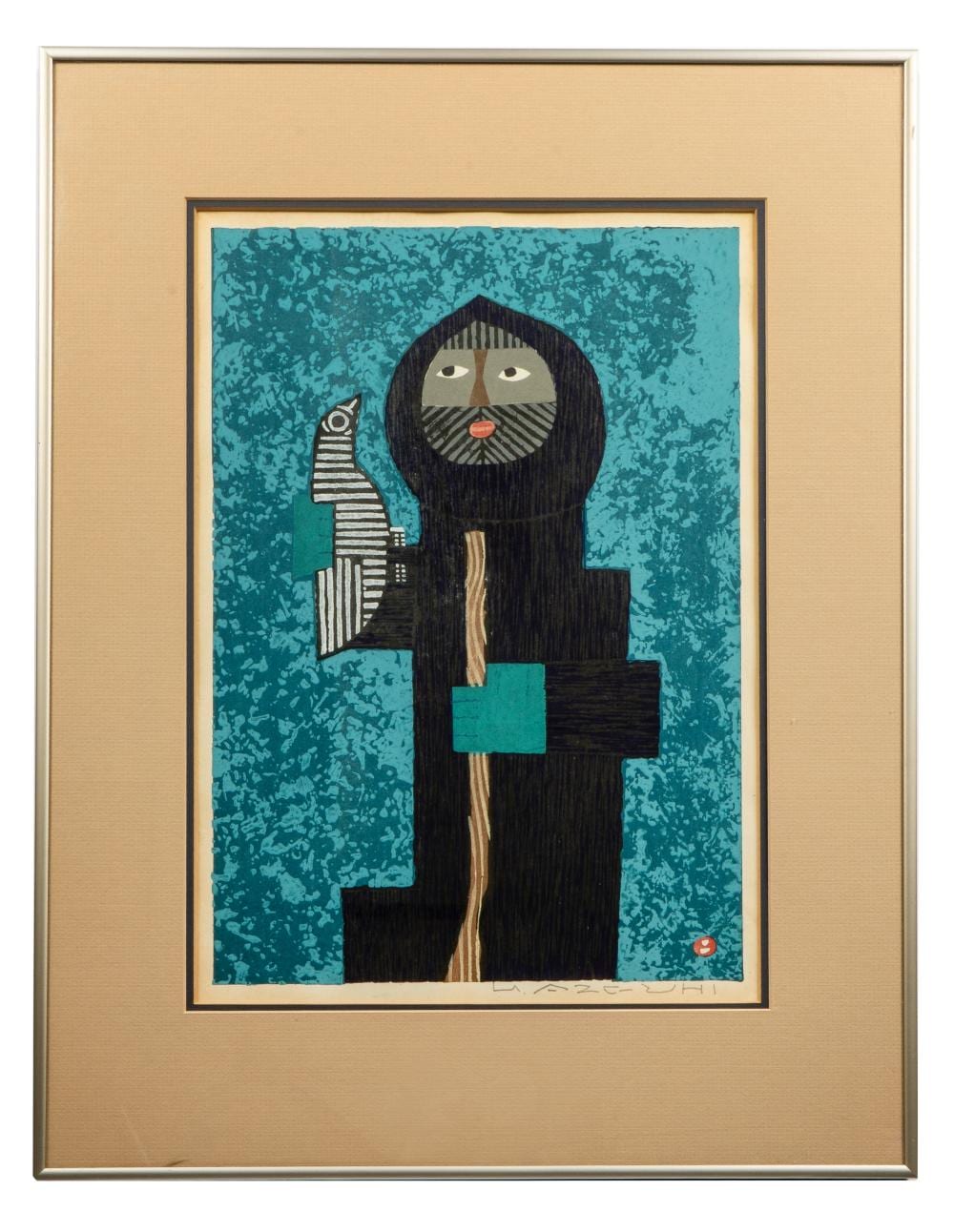 Umetaro Azechi comparable auction result: umetaro azechi 1902 1999 rescued bird c 1957