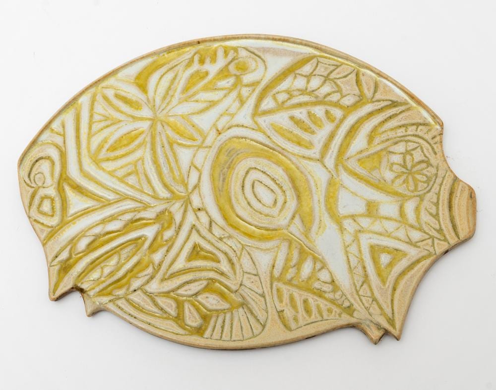 David Gil comparable auction result: a bennington potters vermont glazed trivet by david gil