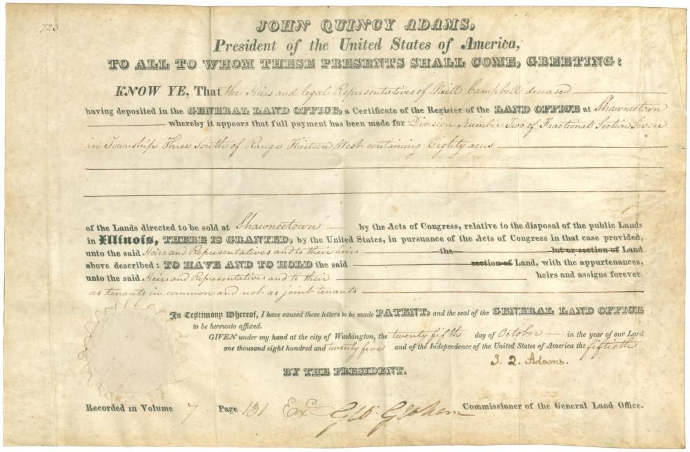 John Quincy Adams comparable auction result: john quincy adams 1767 1848