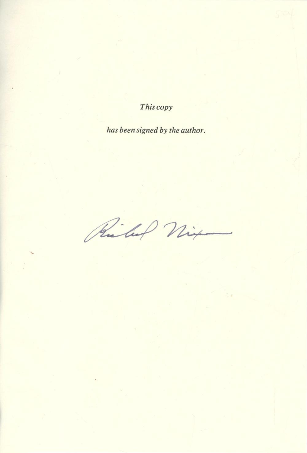 Andy Nixon comparable auction result: nixon richard the memoirs of