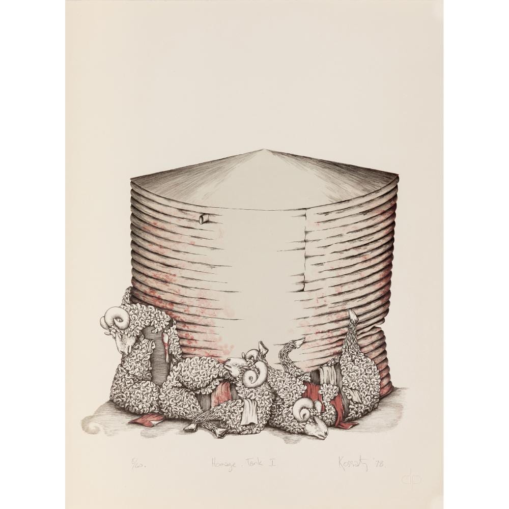 Les Kossatz comparable auction result: les kossatz born 1946 homage tank i 1978 lithograph ed 5 40 76 x 57cm sheet