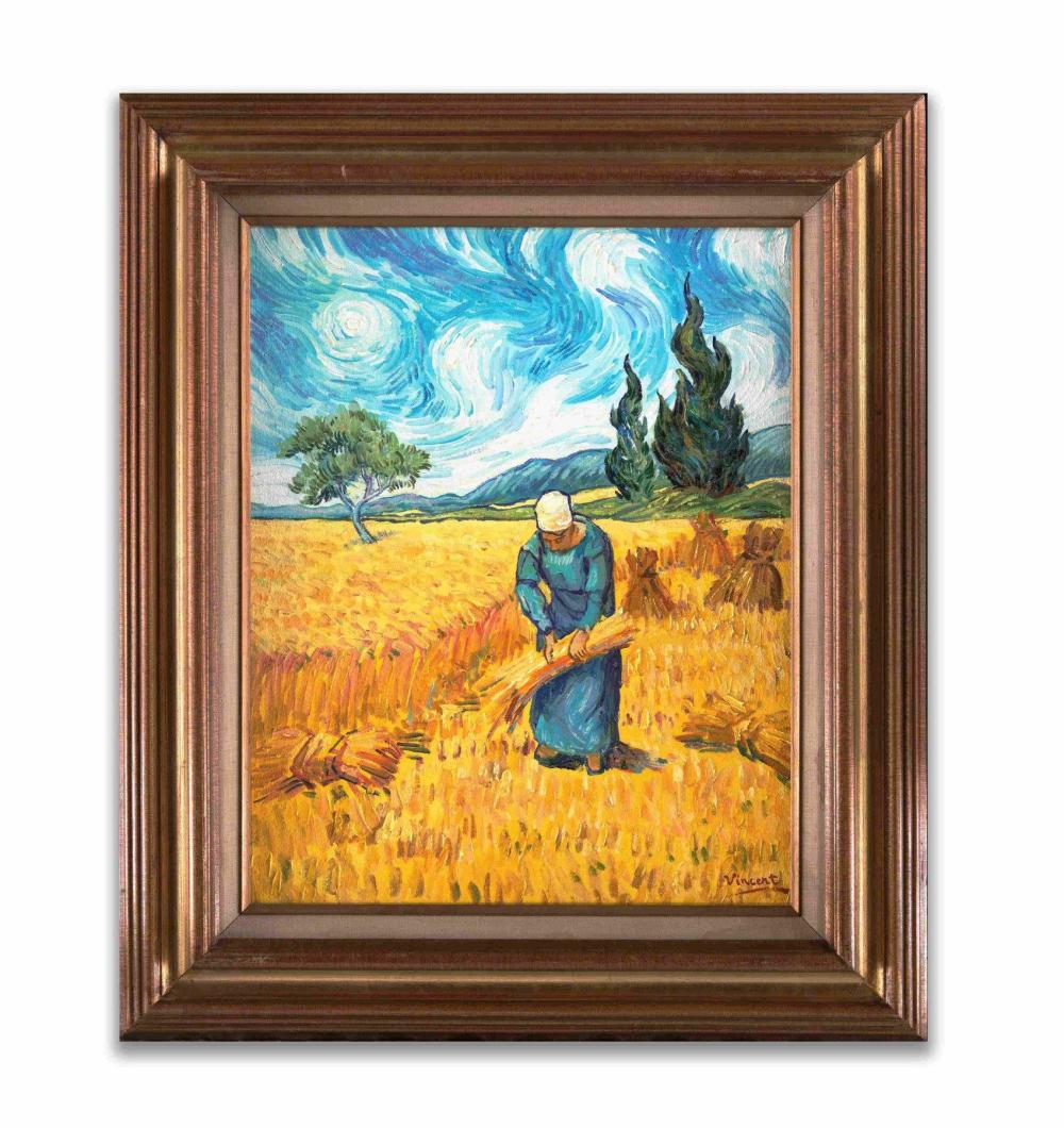 A Painting 'Peasant Woman Binding Sheaves', Style of Vincent van Gogh sold by Topwells, lot 418 — auction record photograph