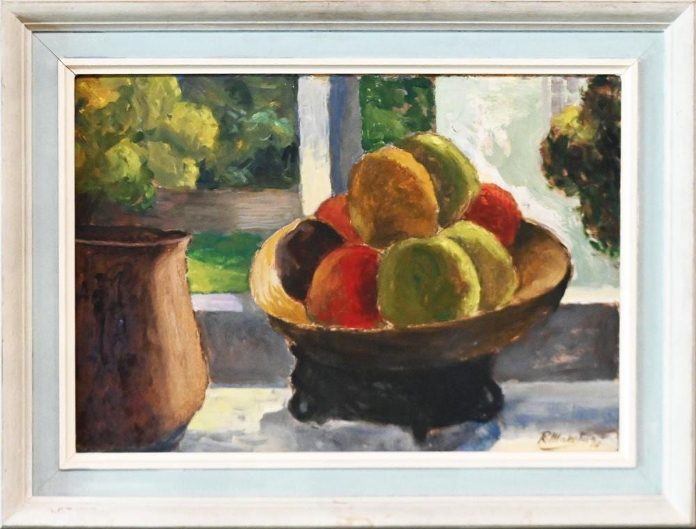 Roland Wakelin comparable auction result: roland wakelin fruit on a window ledge 1965