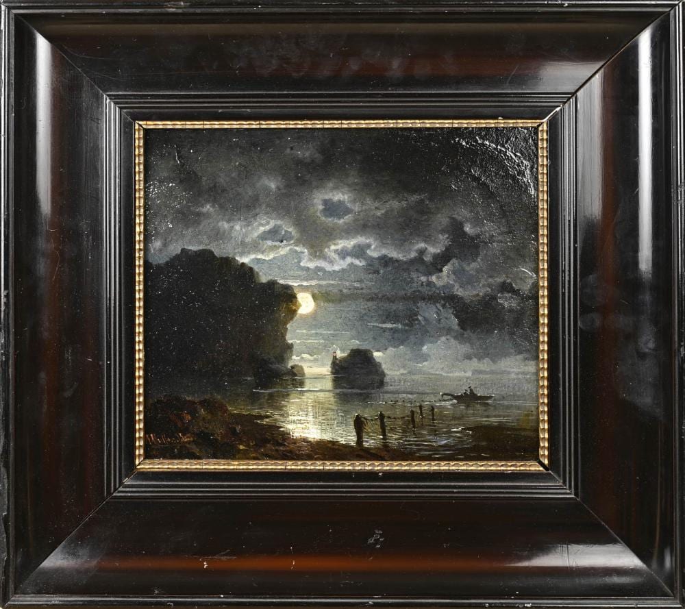 morten m ller boat with figures off the coast at night · Twents Veilinghuis · 2026-06-25 Morten Müller comparable auction result: morten m ller boat with figures off the coast at night