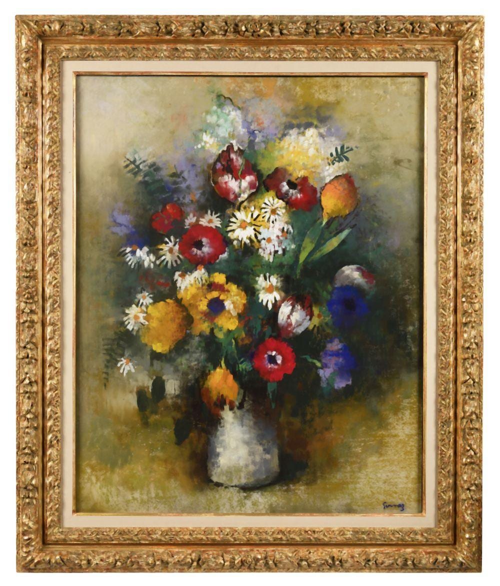 Paul-Elie Gernez comparable auction result: paul elie gernez 1888 1948 bouquet de fleurs pastel sign en bas droite 80 x 65 cm ave