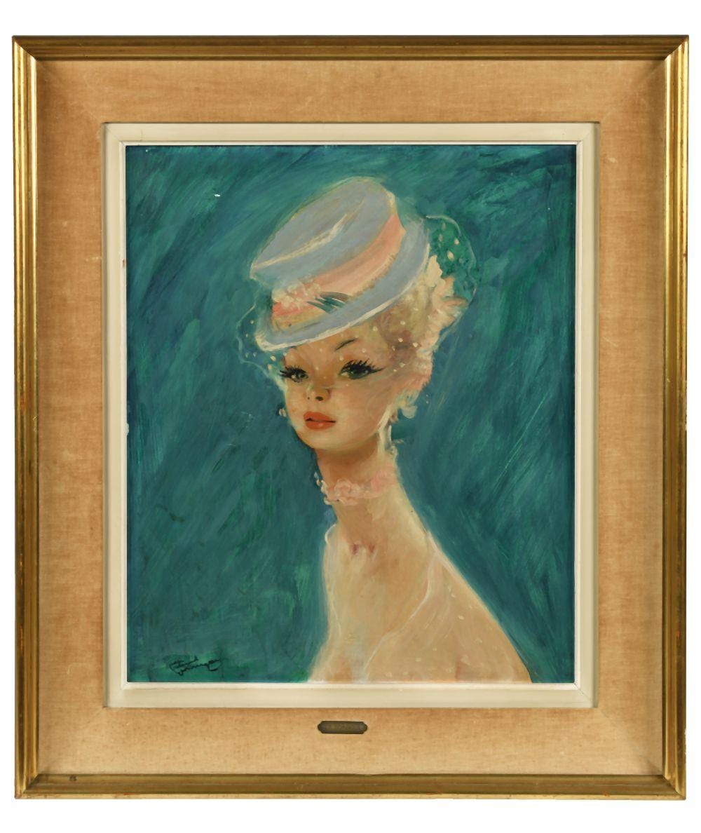 Jean-Gabriel Domergue comparable auction result: jean gabriel domergue 1889 1962 c cilia huile sur isorel sign en bas gauche titr et nu