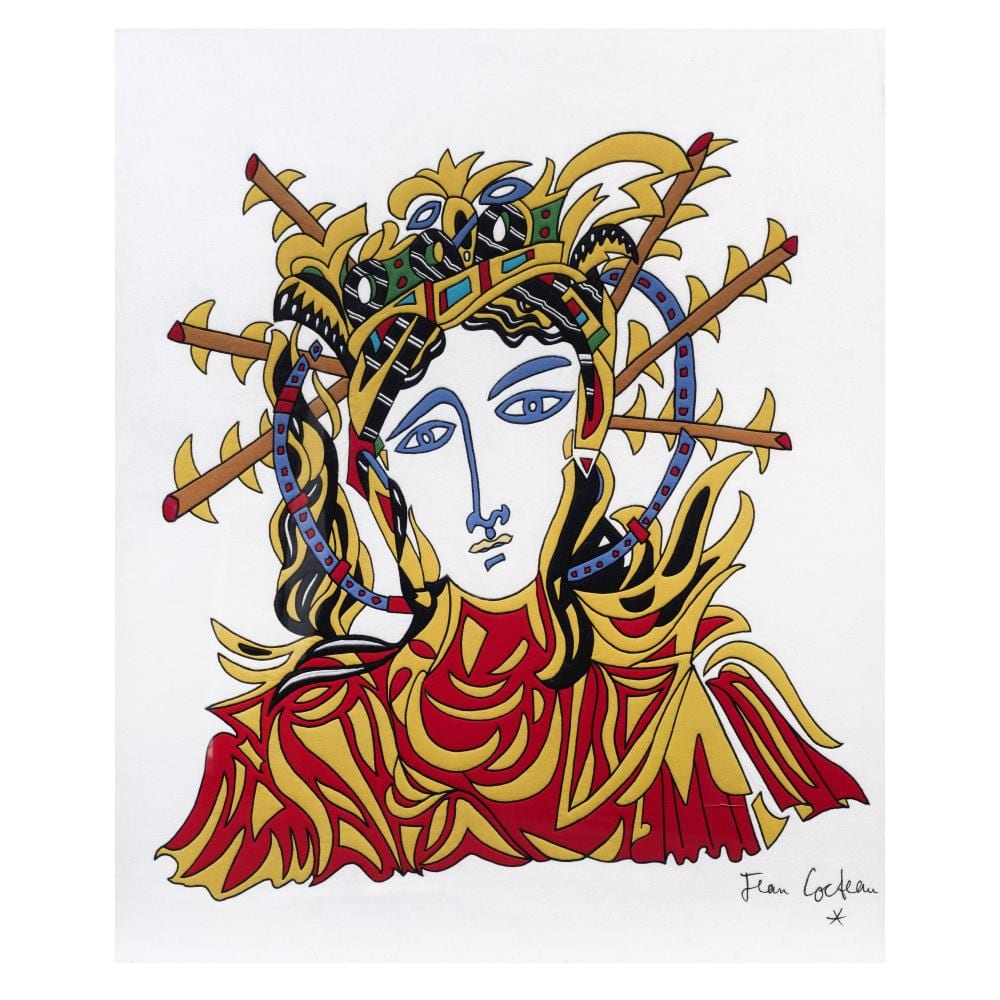 Jean Cocteau comparable auction result: jean cocteau french 1889 1963 virgo gloriosa wool tapestry with stitched signature recto framedoverall 1230 x 1015mm 48 1 4 x 40in