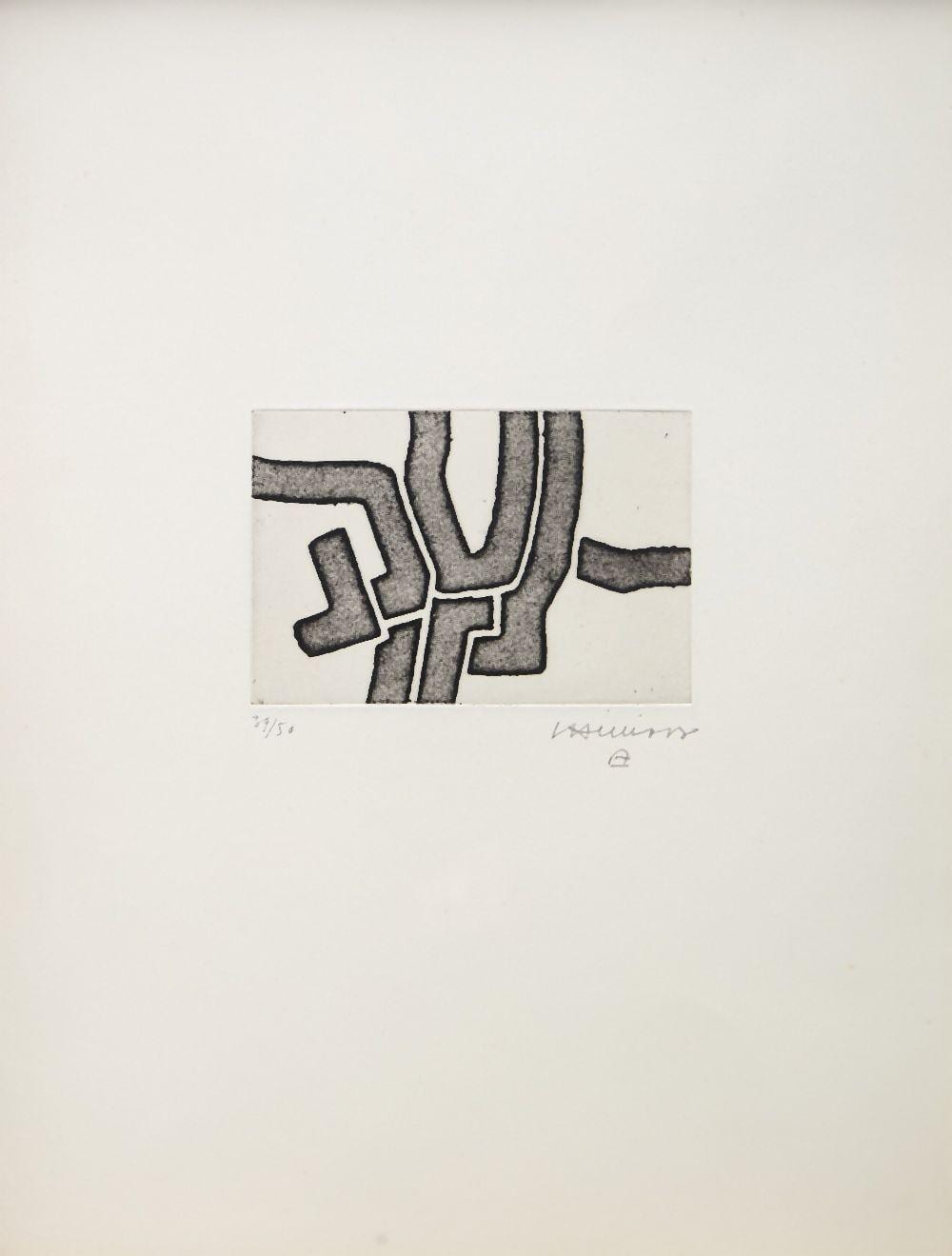 Eduardo Chillida comparable auction result: eduardo chillida spanish 1924 2002 ze vi 1970 etching on arches wove signed and n