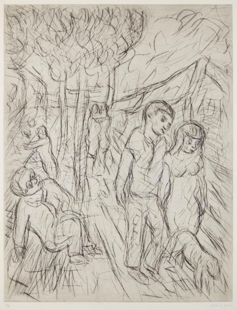 Leon Kossoff comparable auction result: leon kossoff british 1926 2019 a street in willesden 1983 etching on wove signed