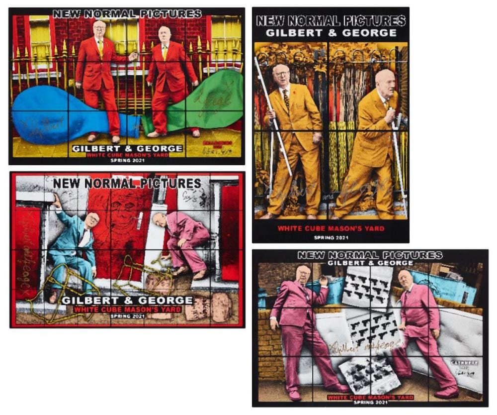Gilbert & George comparable auction result: gilbert and george british b 1943 b 1942 new normal pictures 2021 four offset l