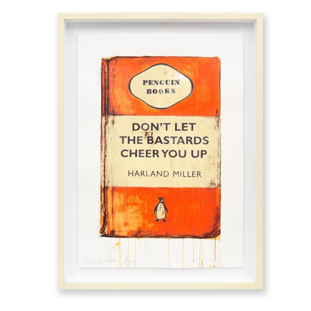 Harland Miller comparable auction result: harland miller british 1964 don t let the bastards cheer you up 2009