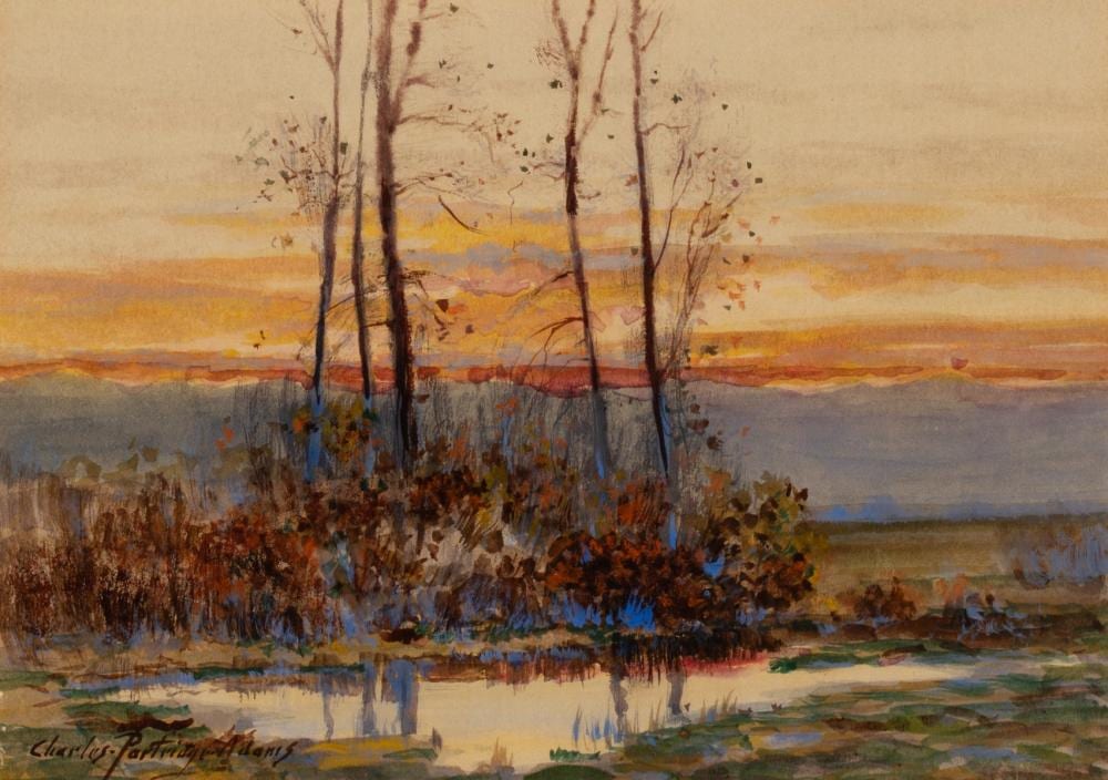 Charles Partridge Adams comparable auction result: charles partridge adams 1858 1942 watercolor on board
