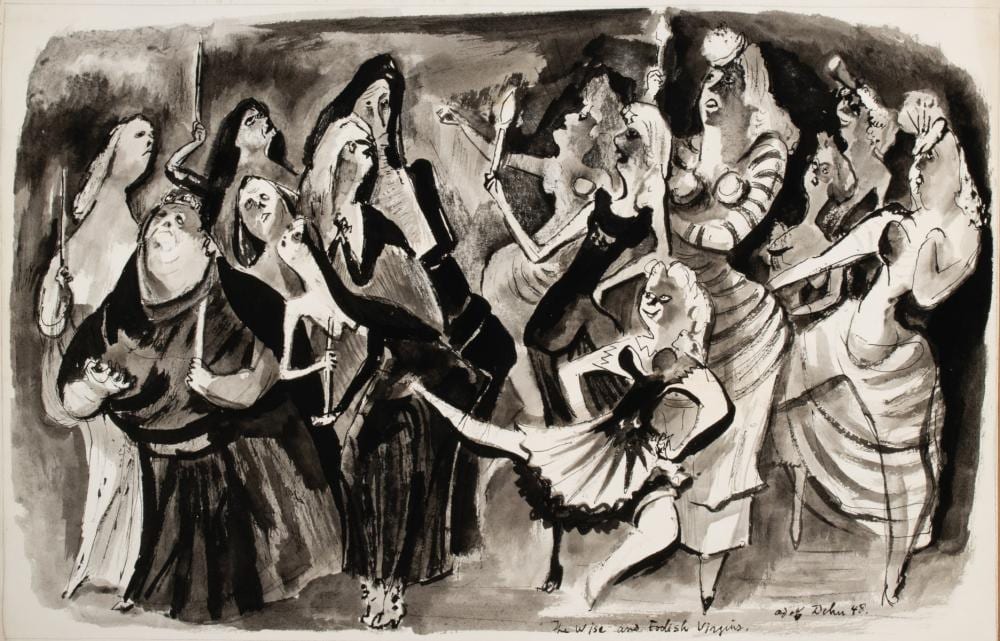 Adolf Arthur Dehn comparable auction result: adolph dehn 1895 1968 satirical ink wash n y 1948