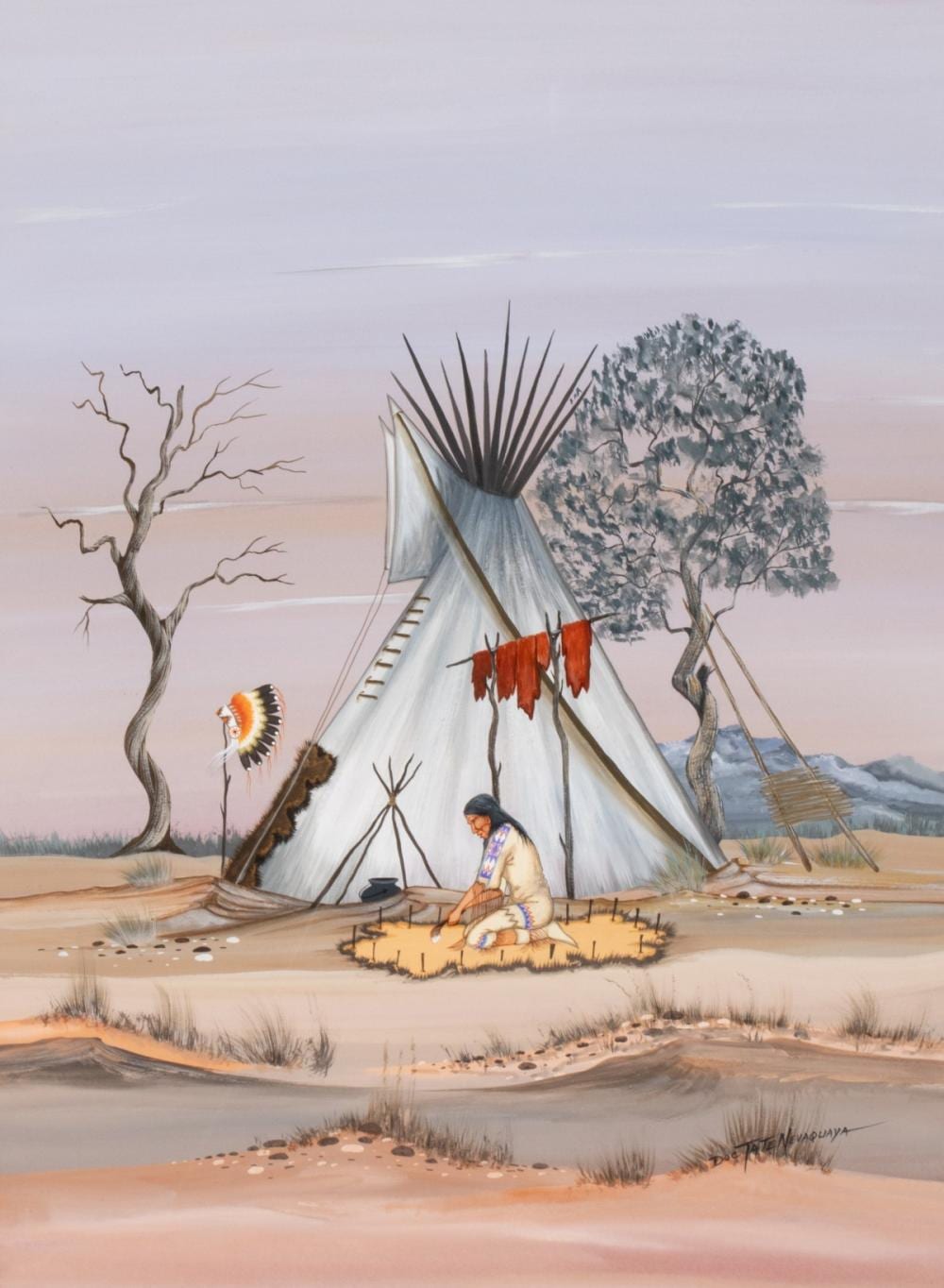 Doc Tate Nevaquaya comparable auction result: doc tate nevaquaya 1932 1996 oil on artist s board
