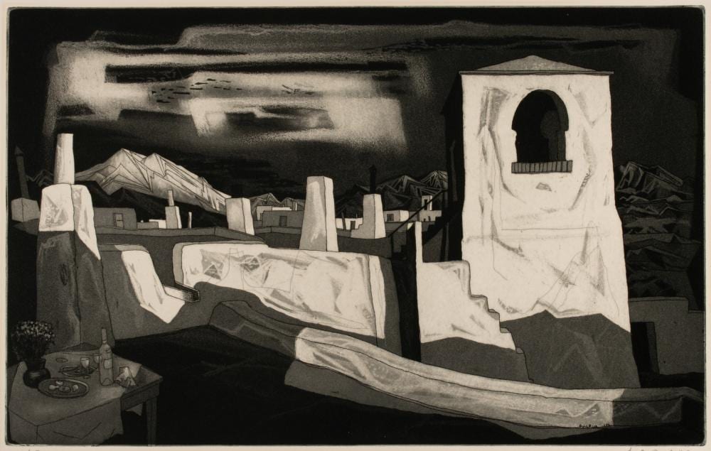 Doel Reed comparable auction result: doel reed 1895 1985 very rare taos scene aquatint