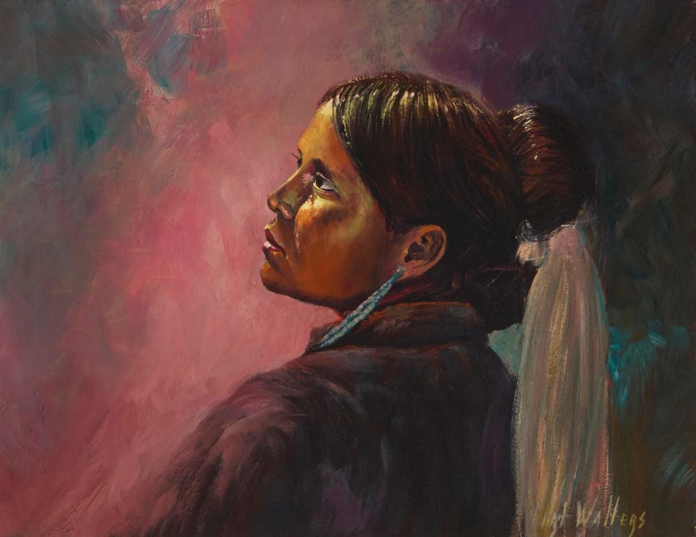 Curt Walters comparable auction result: curt walters b 1950 navajo maiden