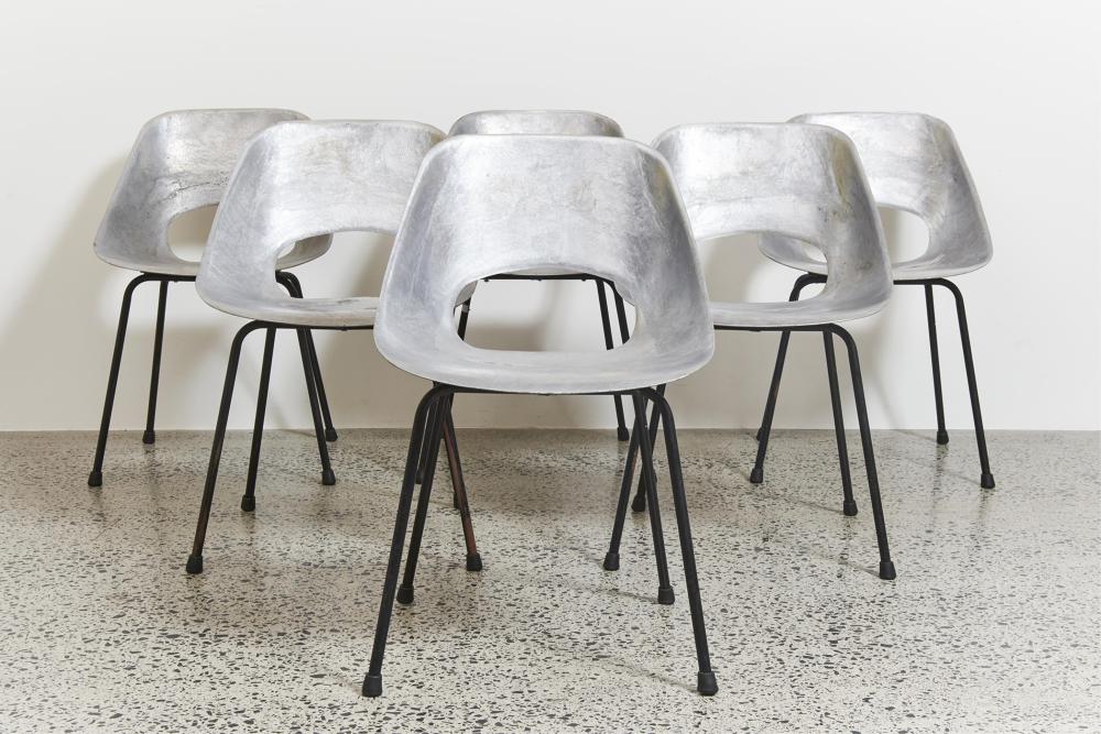 pierre guariche french 1926 1995 set of six tonneau chairs designed 1953 height 74 cm · Shapiro Auctioneers · 2026-06-23 Pierre Guariche comparable auction result: pierre guariche french 1926 1995 set of six tonneau chairs designed 1953 height 74 cm