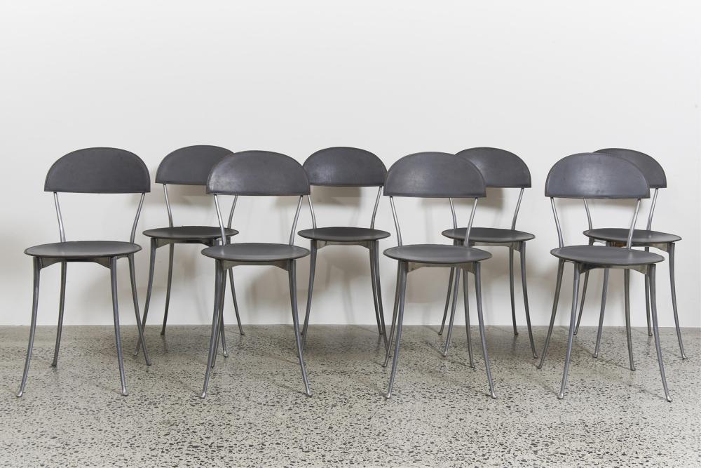 Enzo Mari comparable auction result: enzo mari italy b 1932 set of eight tonietta chairs designed 1985 height 82 cm width 38 cm depth 48 cm