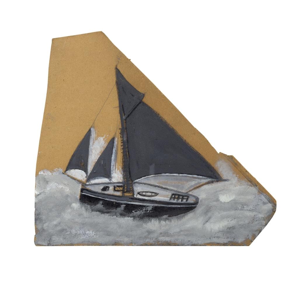 Alfred Wallis comparable auction result: alfred wallis british 1855 1942 a sailing boat two jibs 25 x 30 2 cm 9 3 4 x 11 7 8 in irregular