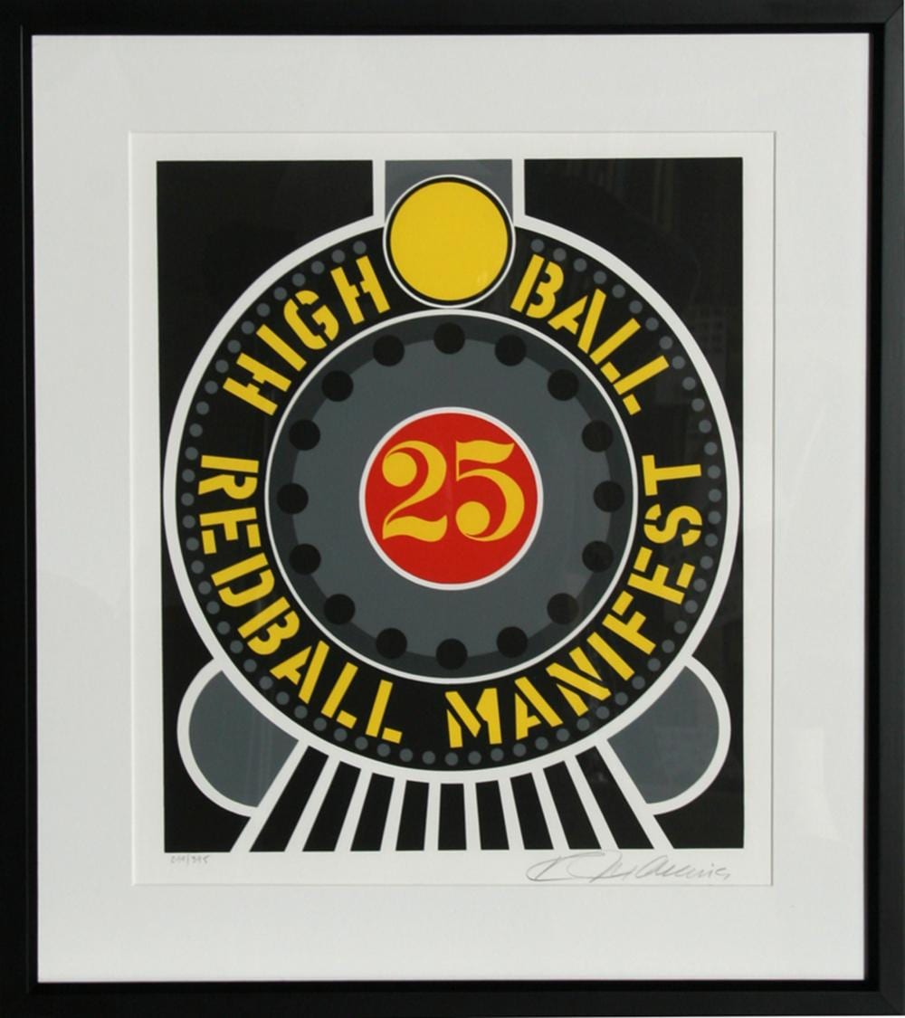 Robert Indiana comparable auction result: robert indiana the american dream high ball redball manifest screenprint