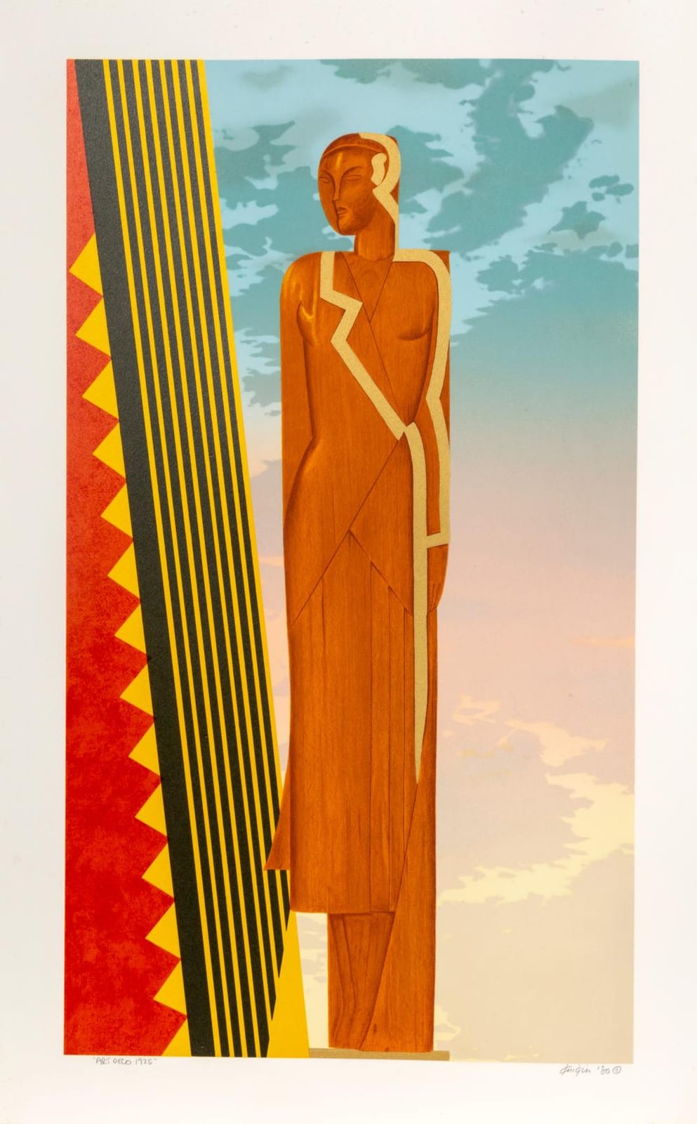 Michael Knigin comparable auction result: michael knigin art deco 1925 screenprint
