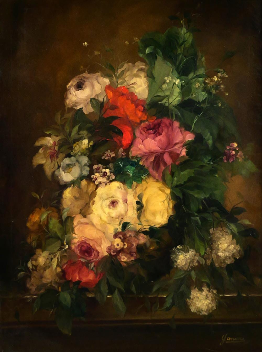 Heinrich Garossa comparable auction result: heinrich garossa still life w flowers