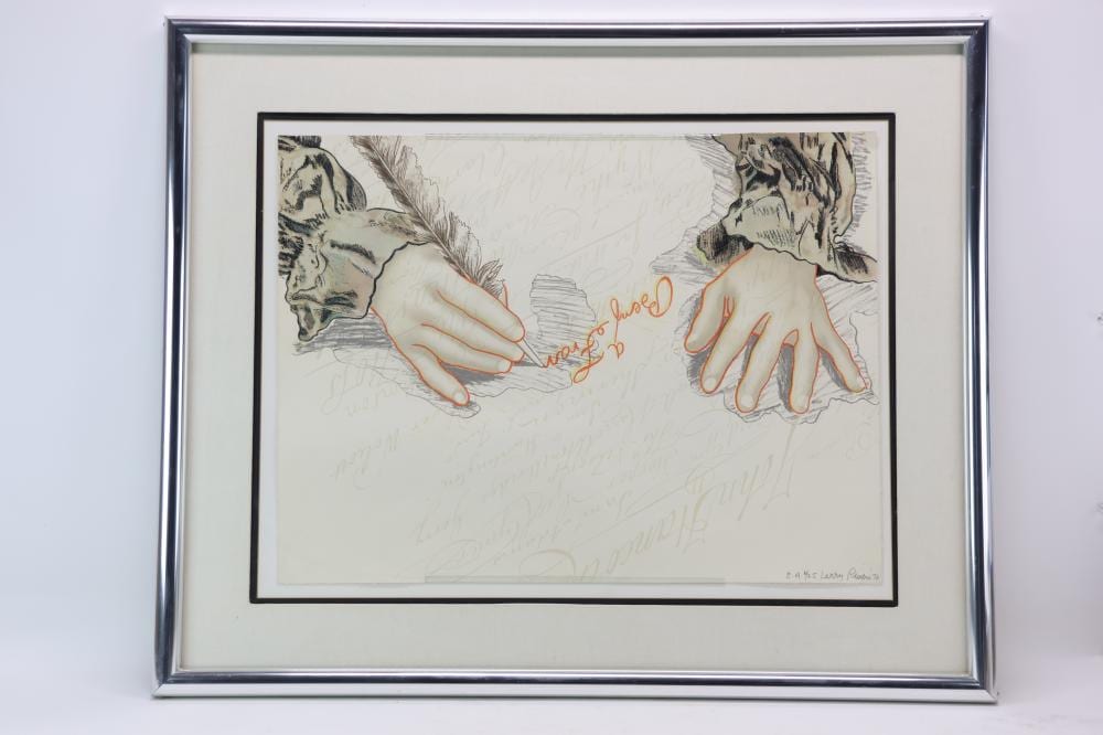 Larry Rivers comparable auction result: larry rivers 1976 big ben signs up signed ea print