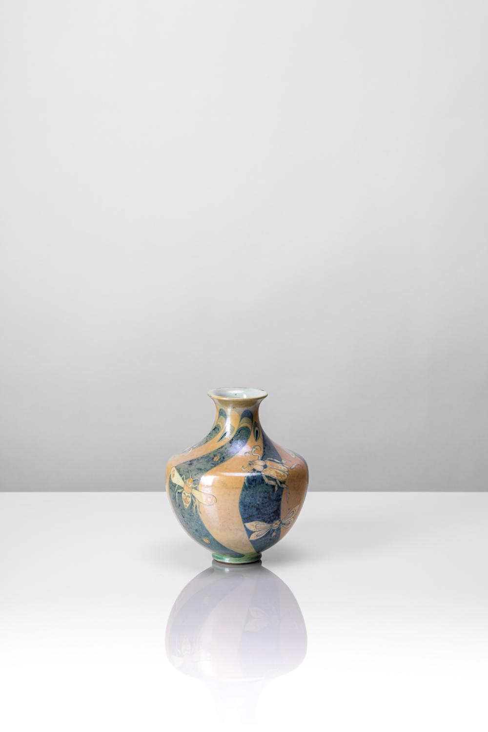 Galileo Chini comparable auction result: galileo chini firenze 1873 1956 rare vase with dragonflies 1899 1900