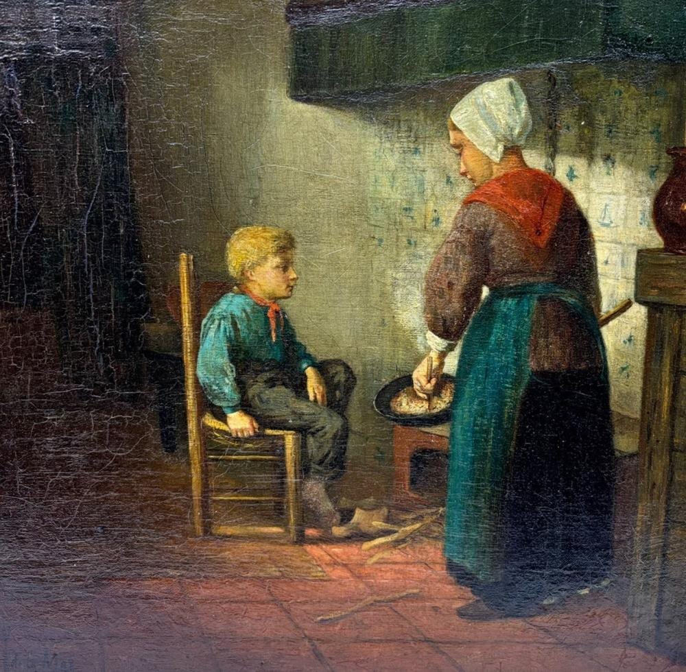 David de la Mar comparable auction result: david de la mar 1832 1898 mother and child by the hearth