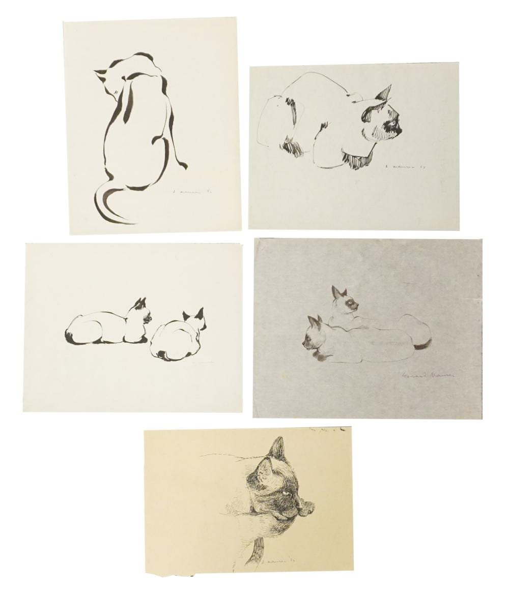leonard maurer american 1912 1976 portfolio of about 85 studies of mostly cats and some dogs mostly pencil and pen drawings · Weschler's · 2026-06-16 Leonard Maurer comparable auction result: leonard maurer american 1912 1976 portfolio of about 85 studies of mostly cats and some dogs mostly pencil and pen drawings