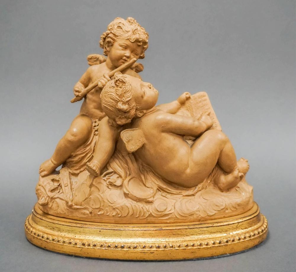 Fernand Cian comparable auction result: fernand cian french italian 1886 1954 cherubs making music terracotta signed near base height 11 in 27 9 cm