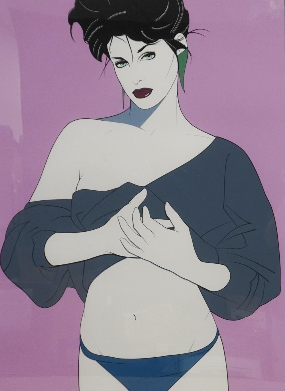 patrick nagel american 1945 1984 untitled 123 serigraph in color signed l r and numbered 800 990 l l frame 41 x 31 in 104 1 x 78 7 cm · Weschler's · 2026-06-16 Patrick Nagel comparable auction result: patrick nagel american 1945 1984 untitled 123 serigraph in color signed l r and numbered 800 990 l l frame 41 x 31 in 104 1 x 78 7 cm