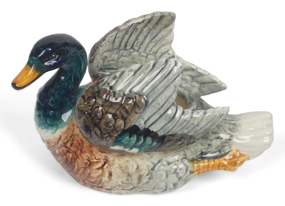 Delphin Massier comparable auction result: delphin massier french earthenware duck late 19th century height 3 1 2 inches