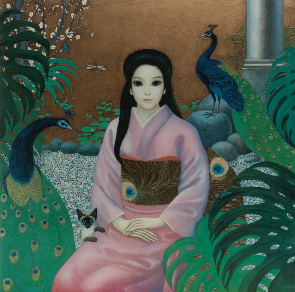 Margaret Keane comparable auction result: margaret keane 1927 2022 big eye coloured lithograph print 61 x 62cm 83 x 83cm overall