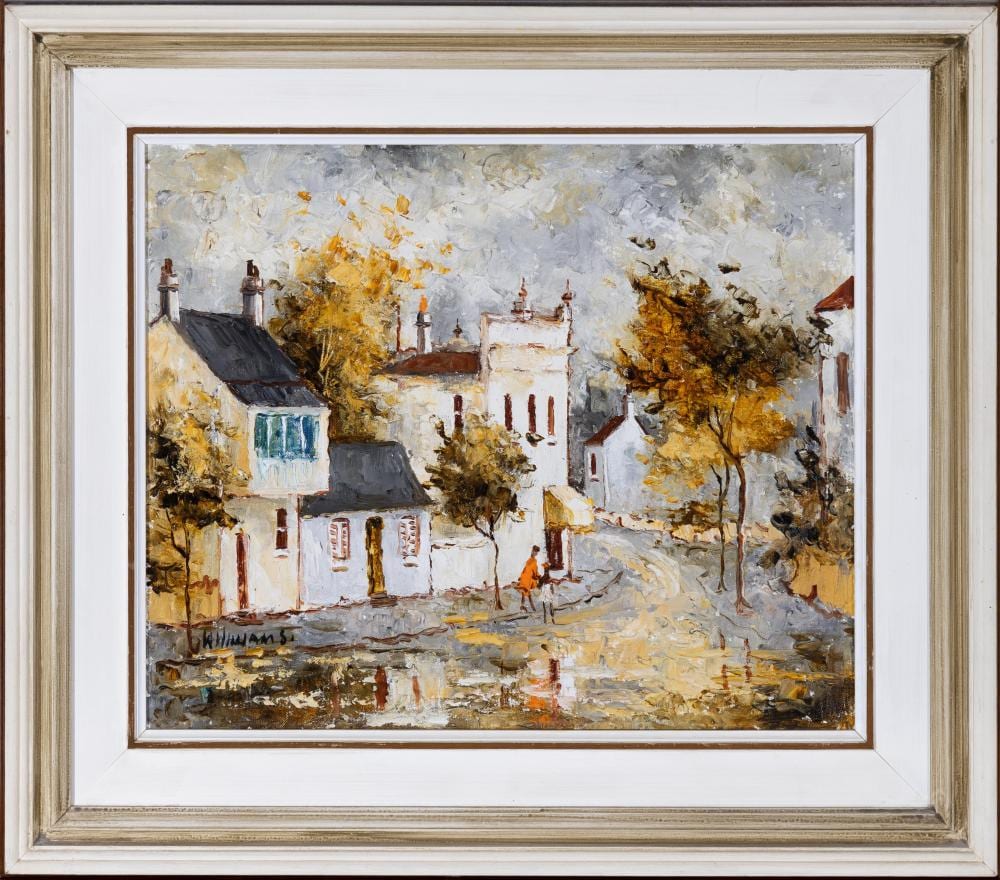 Wilmotte Williams comparable auction result: wilmotte williams street scene oil on board 37 x 44cm frame size 53 x 61cm