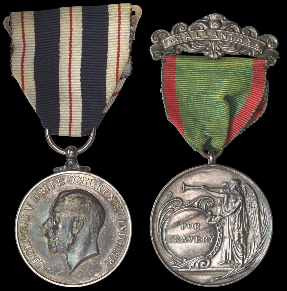 A Scarce King’s Police Medal for Gallantry and Corporation of Glasgow Medal for Bravery Pair awarded to P.C. Robert Rathney, Glasgow City Police, for ‘rescuing from certain death several women and children’ during a deadly tenement fire at 106 Kidsto sold by Morton & Eden, lot 106 — auction record photograph