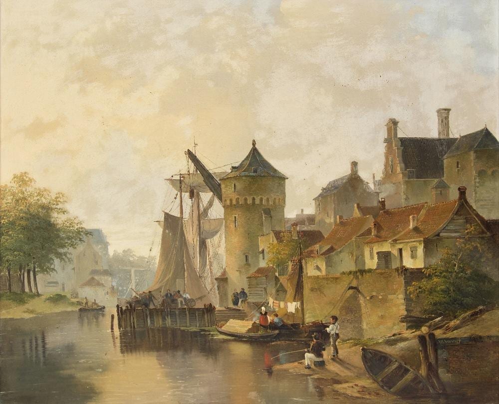 Salomon Leonardus Verveer comparable auction result: salomon leonardus verveer dutch 1813 1876 view of a dut