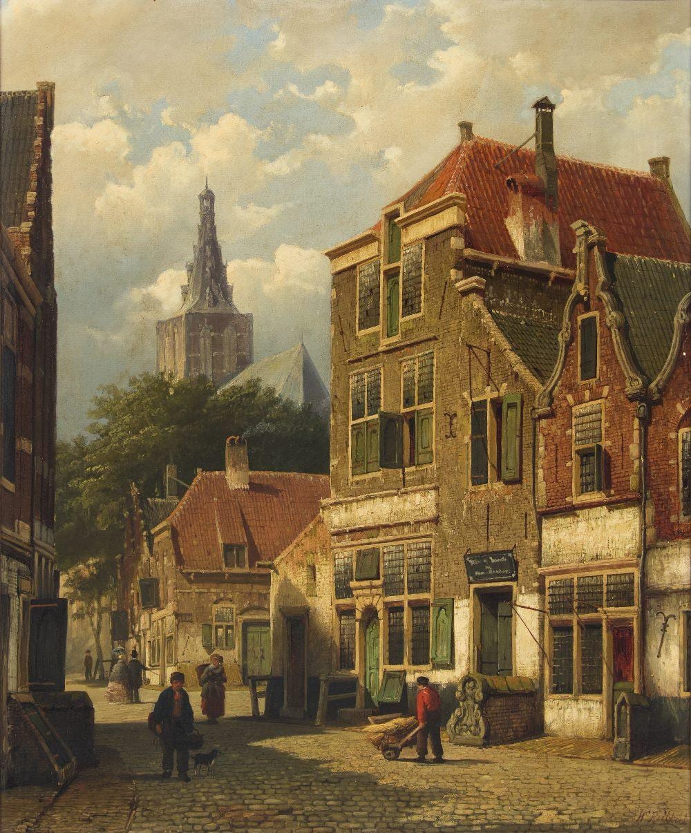 Willem Koekkoek comparable auction result: willem koekkoek dutch 1839 1895 street scene in a dutch