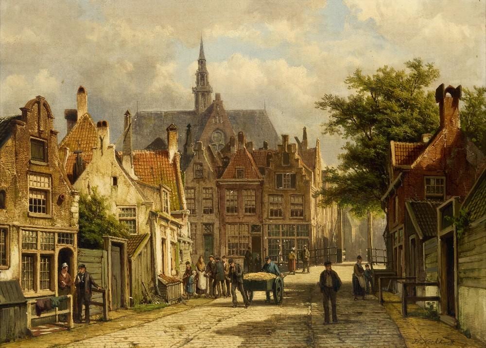 Willem Koekkoek comparable auction result: willem koekkoek dutch 1839 1895 a street scene in a dut