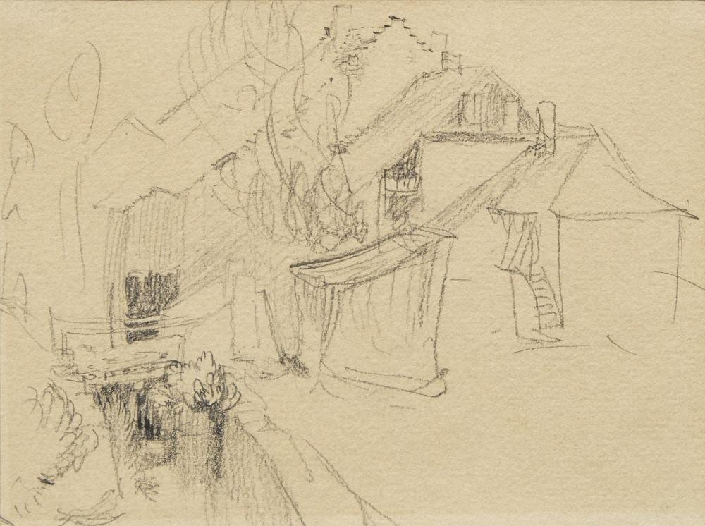 John Ruskin comparable auction result: john ruskin british 1819 1900 watermill and cottages by